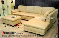 3PC MODERN LEATHER SECTIONAL SOFA CHAISE OTTOMAN S635