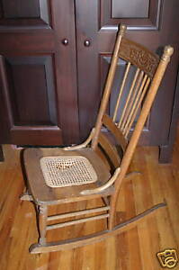 Antique Wicker Needs Cane Repair Rocker Rocking Chair | eBay