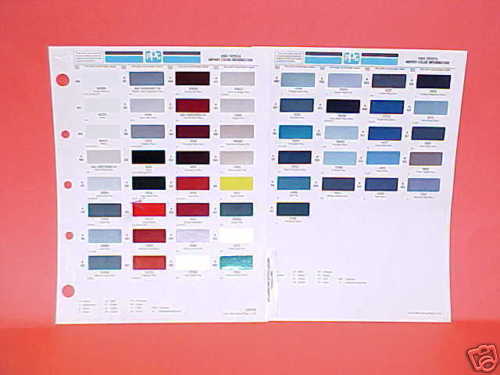 1993 TOYOTA PAINT CHIPS COLOR CHART GUIDE BROCHURE 93  