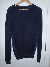 NEW Louis Vuitton V,Neck Sweater/Shirt Blue 100 % Wool stripes Genuine Authentic
