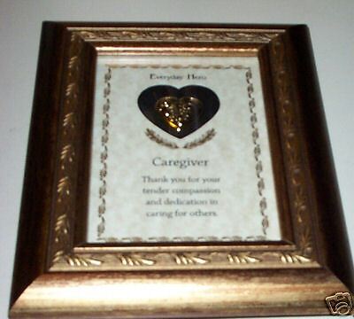 Everyday Hero Caregiver Wooden Framed Plaque New  