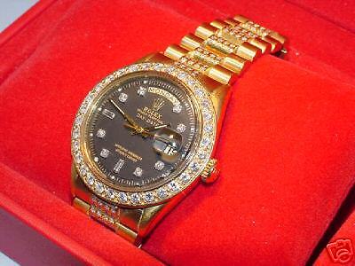 ROLEX MENS PRESIDENT 18K FULL DIAMONDS  