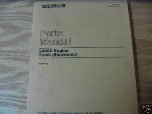 Caterpillar 3406C Truck Engine Parts Manual Electronic  