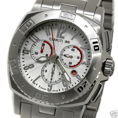 CERRUTI MENS COMANDANTE SWISS SS CHRONOGRAPH WATCH NEW  