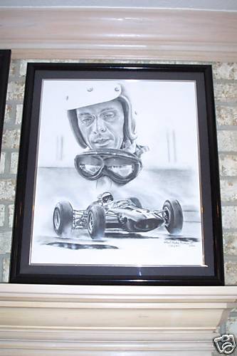 JIM CLARK F1 INDY 500 PAINTING ROBERT STEPHEN SIMON  