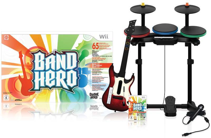   Wii BAND HERO Super Bundle Kit guitar FREE S/H 047875959859  