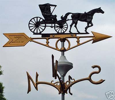 Weathervane Horse & Buggy Weather Vane Lightning Rod  