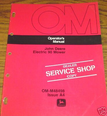 John Deere 96 Electric Riding Mower Operators Manual jd  