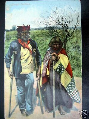 1900s SIWASH INDIANS ~One Legged Indian on Crutches  