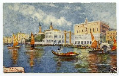 old postcard artist renard venice palace of the doges x
