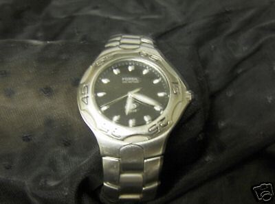 Mens Stainless Steel Fossil blue 100 Meters Watch  