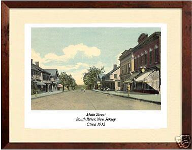 South River NJ Main Street c1918 Matted Print  