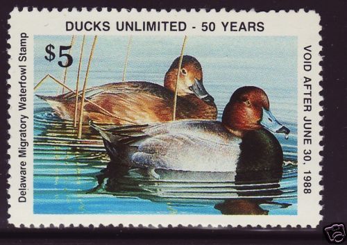 DE 8 1987 Delaware State Duck Stamp  