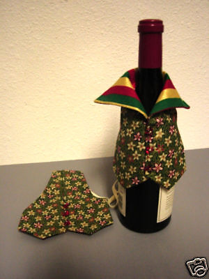 Handmade Fabric Floral Wine Butler Bottle Bar Bag Accessory Gift polyestercotton