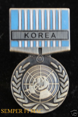 UNITED NATIONS SERVICE MEDAL KOREA HAT PIN UN KOREAN  