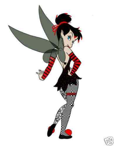 GOTHIC TINKERBELL IRON ON TRANSFER FAIRY no 2 EMO PUNK  