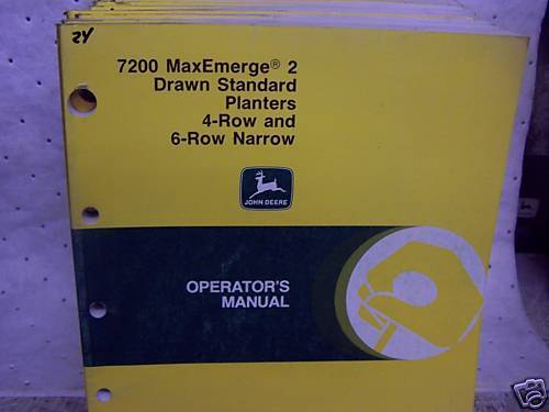 JOHN DEERE 7200 MAXEMERGE 2 PLANTER OPERATOR MANUAL  