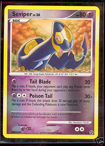 Pokemon SEVIPER 52/106 Great Encounters Rev Holo MINT  