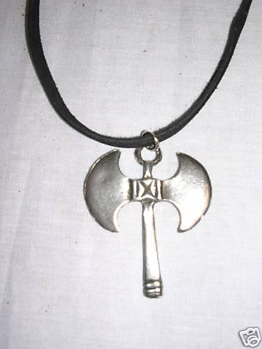 NEW DOUBLE BLADE AX HATCHET KNIFE PENDANT 18 NECKLACE  