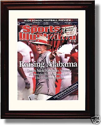 Nick Saban Raising Alabama Framed SI Autograph Print  