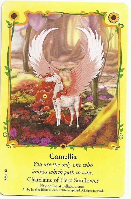 BELLA SARA SUNFLOWERS NON FOIL CARD#8/55 CAMELLIA  