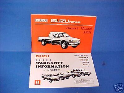 1991 ISUZU PICKUP TRUCK OWNERS MANUAL SERVICE BOOK 91  