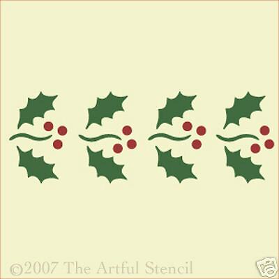 HOLLY BORDER STENCIL   CHRISTMAS   The Artful Stencil  