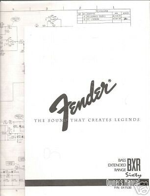 Fender BXR 60 Bass Amp Owners Manual/Schematic  