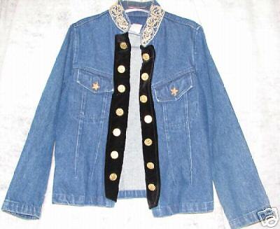 BEAUTIFUL VINTAGE VINTAGE STEFANO DENIM & VELVET JACKET ~ AMERICAN 