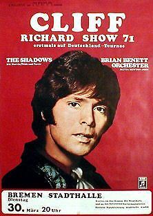 CLIFF RICHARD rare concert poster from 1971  