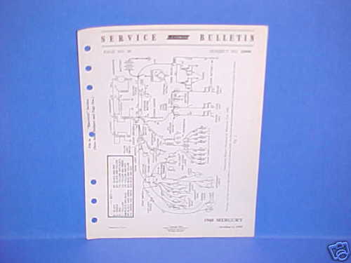 1940 MERCURY PHANTOM ELECTRICAL WIRING DIAGRAM BROCHURE  