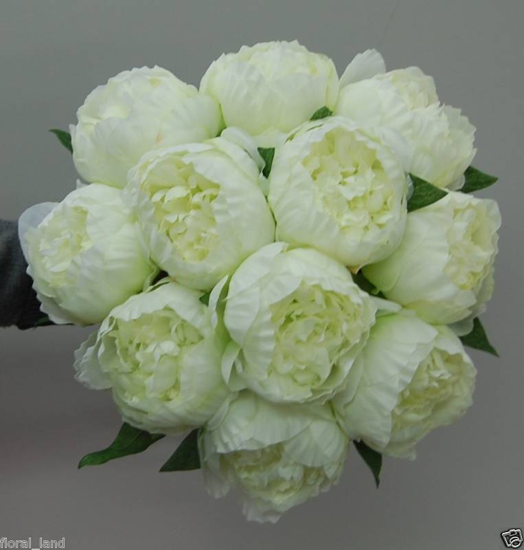 ARTIFICIAL SILK PEONY BRIDAL WEDDING BOUQUETS FLOWERS  