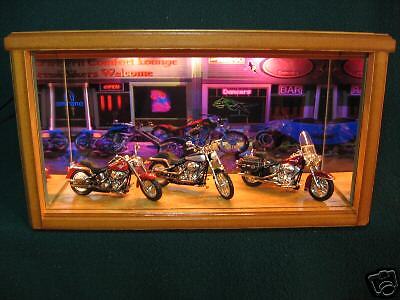 LIGHTED 118 DIECAST HD HARLEY MOTORCYCLE DISPLAY CASE  