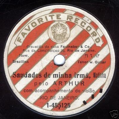 Arthur Castro MEGA RARE ONE SIDE BRAZILIAN 78 RPM 1912  