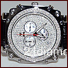 Aqua Master Square 1.25 ct Pave Diamond Mens Steel Watch Chronograph 