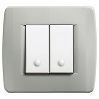 BTICINO LUNA N° 2 PLACCA 2 MODULI GRIGIO CHIARO C4802GC  