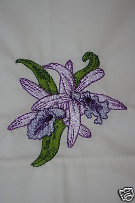 Orchid Machine Embroidered Pillowcases U Choose Design  