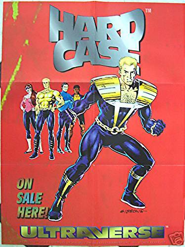 VINTAGE ‘HARD CASE’ PROMO POSTER; MALIBU COMICS  