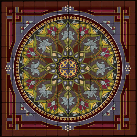 48x48 Old World Arabesque Design Fine Art Floor Tiles  