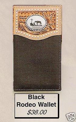 COWBOY PRAYER Concho~Rodeo WALLET~ Horse/Cross/Leather  