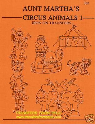 Circus Animals Aunt Marthas Embroidery Transfers  