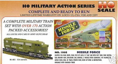 HO TRAINS MISSILE FORCE MILITARY US ARMY TRAIN SET 68  