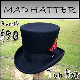   HATTER Victorian Caroler Dickens GNR Slash Top Hat 016698129381  