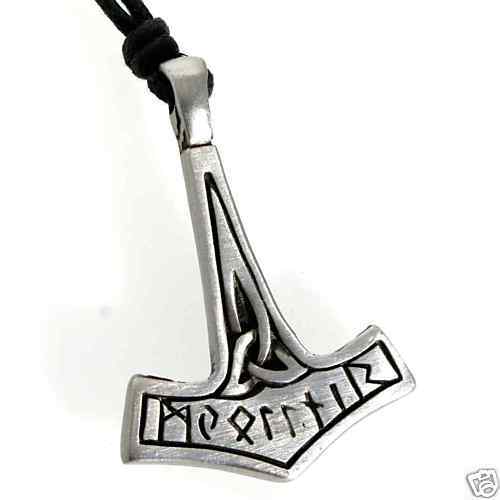 35F PEWTER Mjolnir THORS HAMMER Thors Thor PENDANT  