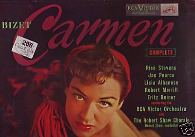 BIZET   CARMEN RCA VICTOR 3 RECORD SET WITH LIBRETTO  