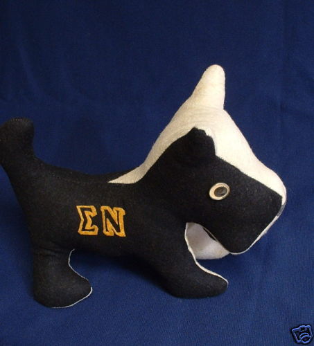 VINTAGE 1950s ΣΝ SIGMA NU STUFFED ANIMAL TERRIOR DOG  