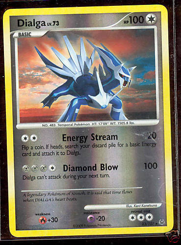 Pokemon DIALGA 23/127 Platinum RARE Rev Holo MINT  