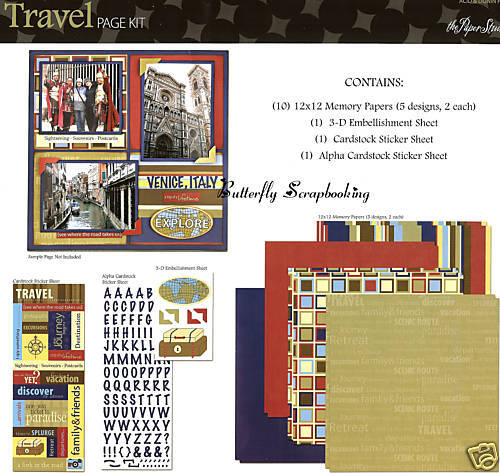 TRAVEL VACATION 12X12 Scrapbooking Kit Paper Studio NEW  