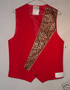 Red Professional Lined Bartender Uniform Vest - Size 42 - Nice ...