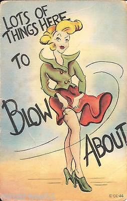 POSTCARD 60S ANTIQUE VINTAGE COMIC RISQUE CARTOON  